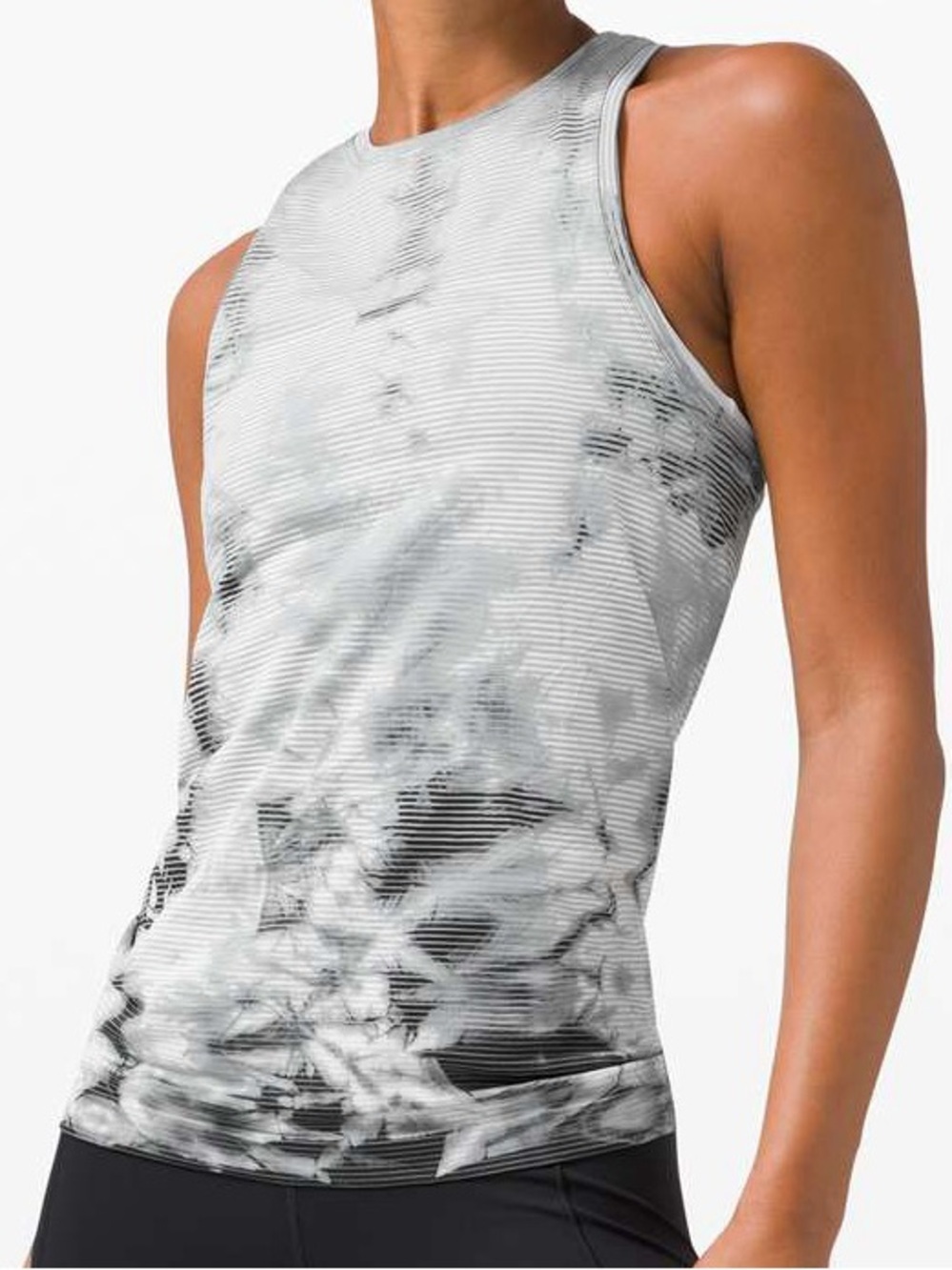 Lululemon Swiftly  x Peloton Tech Tank 2.0 Wash Shibori Stripe Grey